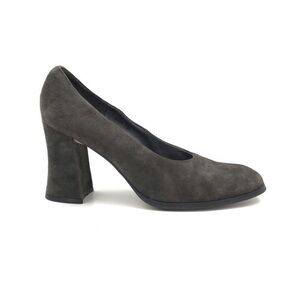 90’s Marquise Gray Suede Leather Shana Chunky Heels Size 7.5